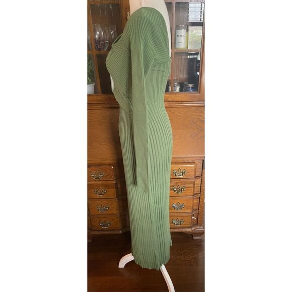 FREE PEOPLE - Marnie Midi Dress in Forrest Green color - Picture 7 of 11